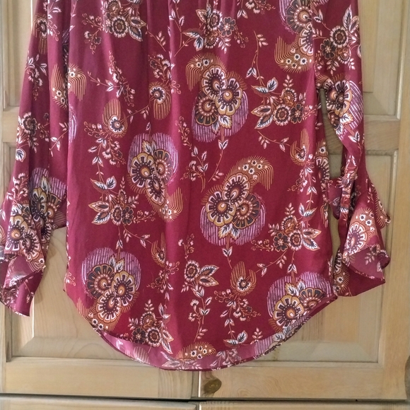 LOFT Red Ruffled Relaxed Blouse - Picture 5 of 5